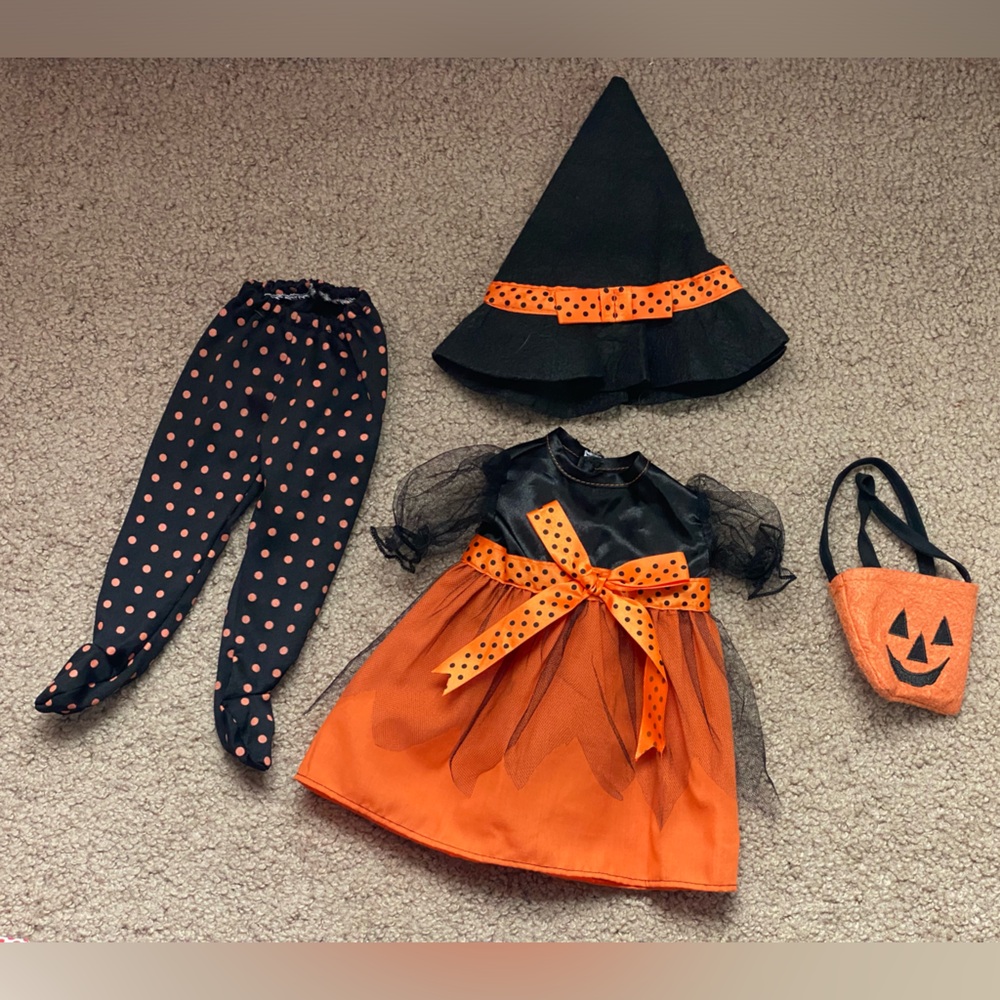 Witch Halloween costume for 18β doll π§ββοΈ π π» - Picture 2 of 16